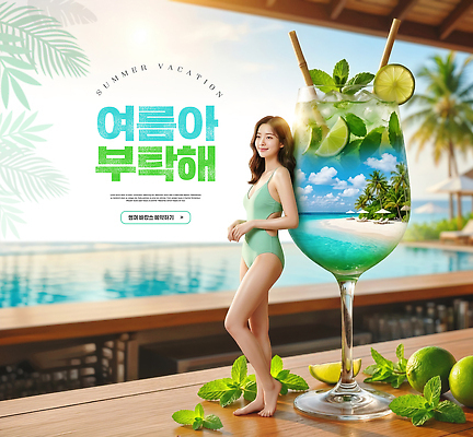 PSD 나무 모델 편집이미지 음료 바다 과일 리조트 휴가 열대 수영장 해변 여름 칵테일 시원함 의료성형뷰티 이미지편집 식물 계절 주류 파일형식
