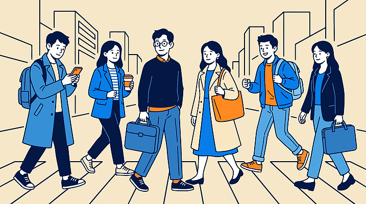 여자 남자 길 음료 시계 가방 일러스트 거리 바닥 직장 대화 사람 건물 일상 친구 스마트폰 사무실 걷기 도시 국내일러스트 AI파일 건축물 잡화 회사 비즈니스 관계 모션 말하기 라이프 핸드폰 스마트기기 파일형식 벡터 건축 생활 전자제품