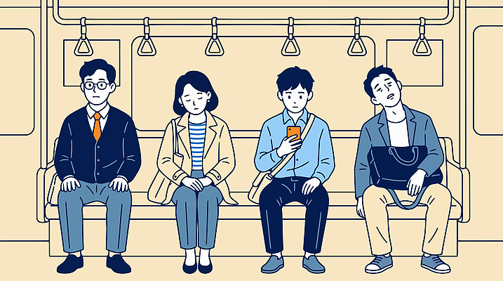 여자 남자 이동 일러스트 대중교통 직장 사람 앉기 일상 스마트폰 전철 고독 무관심 통근 국내일러스트 AI파일 감정 육상교통 교통수단 컨셉 회사 모션 라이프 핸드폰 스마트기기 출근 파일형식 벡터 교통 비즈니스 생활 전자제품 출퇴근