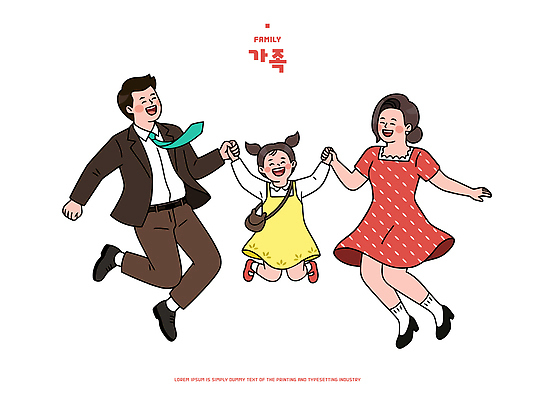 커플 드레스 여자 남자 행복 어린이 일러스트 가족 놀이 웃음 소녀 부모 손잡기 점프 다정 자녀 즐거움 국내일러스트 AI파일 옷 감정 컨셉 관계 모션 표정 사람 파일형식 벡터