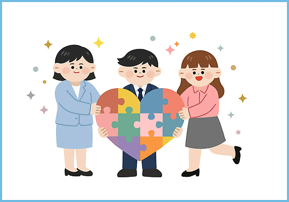 모양 옷 여자 남자 감정 다수 비즈니스 사람 직장인 파일형식 벡터 퍼즐 하트 여러명 그룹 협력 기쁨 일러스트 국내일러스트 AI파일 비즈니스맨 비즈니스우먼 정장
