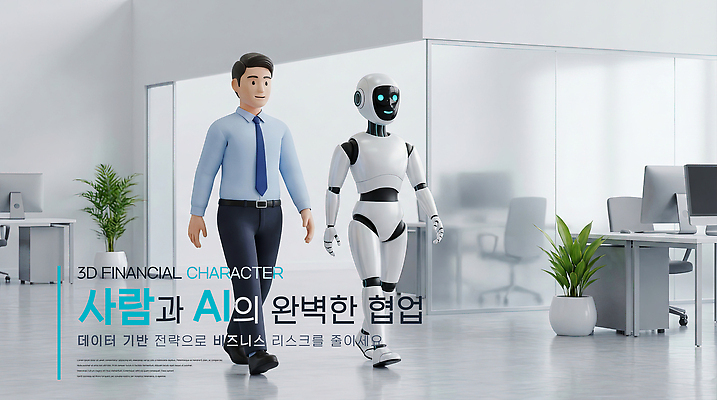 직업 컨셉 비즈니스 사람 경제 3D 작업 로봇 파일형식 AI_인공지능 협력 사무실 소통 디자인 기술 금융 자료 전략 업무 미래 편집이미지 편집3D PSD 직장인 휴머노이드 남자