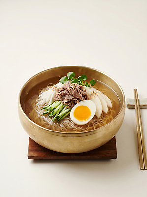 JPG 편집이미지 그릇 한식 음식 여름음식 오이 육류 요리 계란 식사 맛 시원함 국수 냉면 물냉면 편집실사 AI포토 AI콘텐츠 식기 컨셉 채소 식재료 여름 알 면류 CG 파일형식 계절