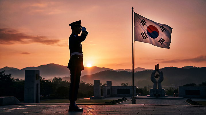 JPG 나무 편집이미지 공원 기념일 남자 상징 아침 산 사람 햇빛 평화 일출 군인 태극기 경례 현충일 추모 의료성형뷰티 편집실사 AI인물포토 AI콘텐츠 주간 식물 직업 공공시설 컨셉 이벤트 빛 노을 인사 국기 CG 국군 파일형식 호국보훈의달 AI포토 자연요소 예절 6월 시설 날짜