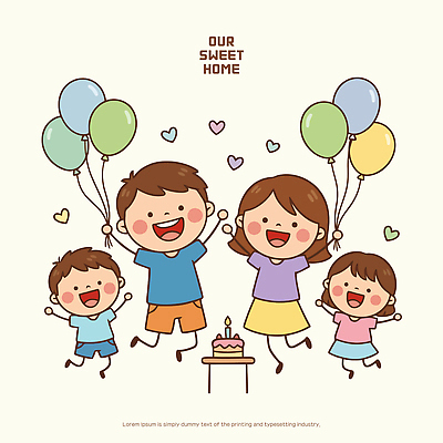 여자 남자 행복 어린이 일러스트 가족 놀이 탁자 사랑 웃음 성인 파티 케이크 기쁨 축하 생일 즐거움 풍선 국내일러스트 AI파일 기념일 감정 가구 컨셉 관계 디저트 표정 사람 이벤트 파일형식 벡터 음식 생활용품 오브젝트