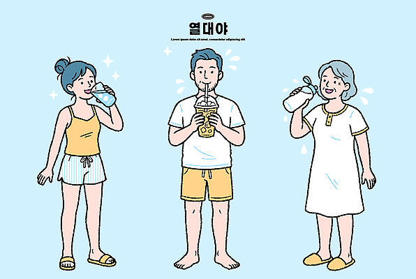 여자 노년 남자 일러스트 반바지 건강 일상 물 여름 민소매 반팔티셔츠 더위 수분 갈증 식수 물마시기 열대야 국내일러스트 AI파일 자연요소 계절 상의 티셔츠 바지 날씨 사람 성인 라이프 마시기 파일형식 벡터 옷 셔츠 모션 하의 생활