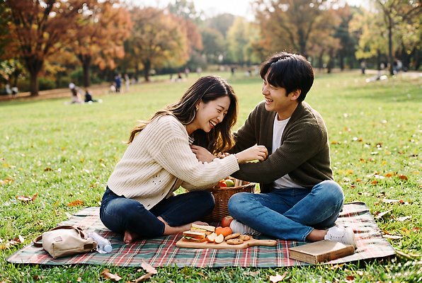 JPG 나무 편집이미지 커플 공원 여자 남자 행복 음식 데이트 과일 자연 대화 사랑 웃음 야외 소풍 가을 담요 의료성형뷰티 편집실사 AI인물포토 AI콘텐츠 식물 계절 공공시설 감정 관계 표정 말하기 사람 야외활동 CG 생태계 파일형식 AI포토 모션 시설