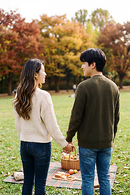 JPG 나무 편집이미지 커플 공원 여자 남자 데이트 자연 사랑 풍경 잔디 야외 소풍 손잡기 감상 가을 의료성형뷰티 편집실사 AI인물포토 AI콘텐츠 식물 계절 공공시설 감정 관계 모션 사람 야외활동 CG 생태계 파일형식 AI포토 시설