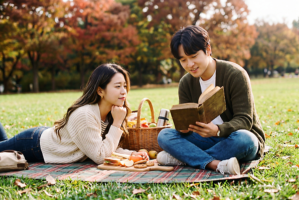 JPG 나무 편집이미지 커플 공원 여자 남자 음식 데이트 자연 사랑 사람 잔디 책 소풍 가을 담요 읽기 의료성형뷰티 편집실사 AI인물포토 AI콘텐츠 식물 계절 공공시설 감정 관계 모션 야외활동 CG 생태계 파일형식 AI포토 시설