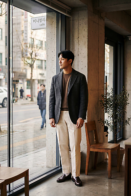 JPG 편집이미지 옷 패션 남자 창 커피 거리 카페 도시 기다림 분위기 혼자 의료성형뷰티 미니멀 편집실사 AI인물포토 AI콘텐츠 음료 컨셉 모션 사람 상점 CG 파일형식 AI포토