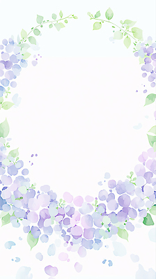 JPG 식물 꽃잎 꽃 화초 백그라운드 잎 일러스트 자연 수채화 프레임 장식 여름 보라색 원형 수국 카피스페이스 국내일러스트 AI일러스트 AI콘텐츠 도형 계절 컬러 공백 생태계 파일형식