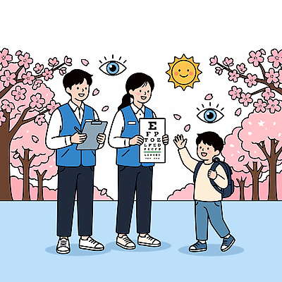 공원 꽃 어린이 일러스트 건강 봄 보호 복지 상담 시력 시력검사 응답 저소득층 눈건강 국내일러스트 AI파일 식물 계절 공공시설 컨셉 사람 사회이슈 검사 파일형식 벡터 시설