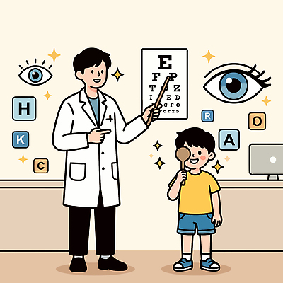 교육 어린이 일러스트 의학 건강 치료 학습 진료 의사 눈 관찰 복지 검사 상담 시력 안과 시력검사 저소득층 진료실 국내일러스트 AI파일 모션 병원 사람 의료진 사회이슈 파일형식 벡터 직업 컨셉
