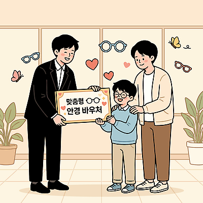 식물 안경 어린이 일러스트 관계 선물 사람 부모 상점 고객 복지 직원 서비스 안경점 저소득층 국내일러스트 AI파일 잡화 가족 사회이슈 파일형식 벡터 컨셉