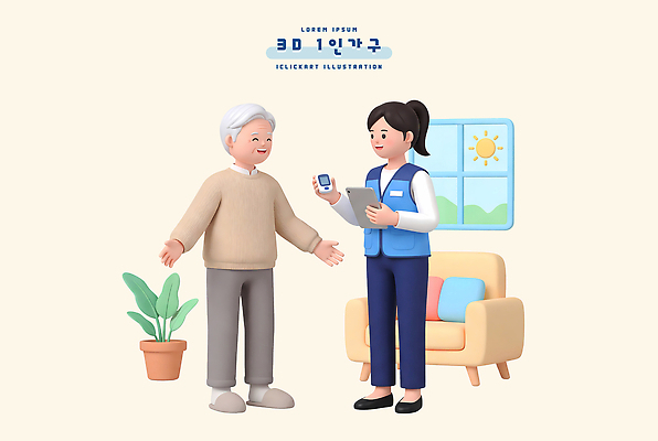 PSD 식물 편집이미지 노년 창문 의학 대화 웃음 안전 기계 환자 간호사 체크 상담 건강검진 자취 편집3D 표정 말하기 성인 3D 의료진 검사 파일형식 직업 모션 사람 디지털합성