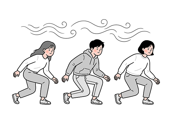 일러스트 바람 사람 달리기 그룹 방향 화재 행동요령 소방교육 국내일러스트 AI파일 자연요소 교육 모션 날씨 안전 사건 파일형식 벡터