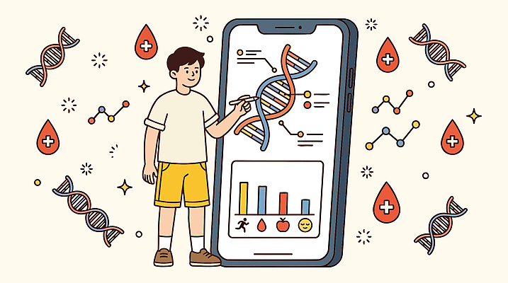 학생 일러스트 그래프 건강 스마트폰 스크린 자료 정보 DNA 확인 생명과학 솔루션 맞춤 국내일러스트 AI파일 과학 핸드폰 스마트기기 생명공학 파일형식 벡터 의학 전자제품