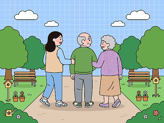 나무 공원 노년 꽃 행복 벤치 일러스트 가족 자연 사람 여름 친구 산책 복지 서비스 소통 돌봄 AI파일 식물 계절 공공시설 감정 컨셉 의자 관계 모션 휴식 성인 사회이슈 생태계 파일형식 벡터 가구 시설 생활용품 오브젝트
