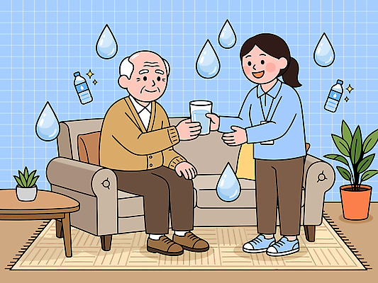 노년 일러스트 가정 친절 건강 앉기 생활 물 여름 소파 도움 물병 복지 물컵 서비스 돌봄 국내일러스트 AI파일 자연요소 계절 컨셉 의자 모션 성인 컵 사회이슈 물통 파일형식 벡터 식기 가구 사람 생활용품 오브젝트