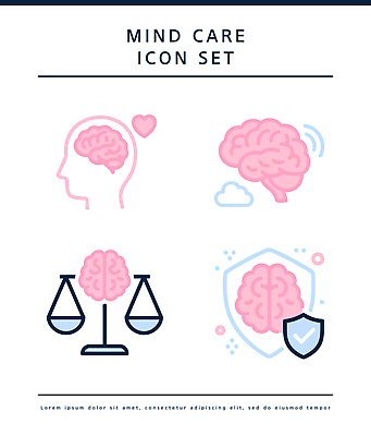디자인 일러스트 건강 관리 치료 뇌 이미지 심리 정신건강 국내일러스트 AI파일 의학 파일형식 벡터