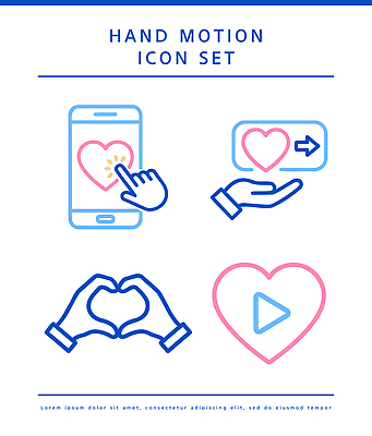 디자인 이동 일러스트 표시 손짓 스마트폰 하트 이미지 재생 클릭 인터페이스 사용자 국내일러스트 AI파일 모양 컨셉 모션 핸드폰 스마트기기 파일형식 벡터 전자제품