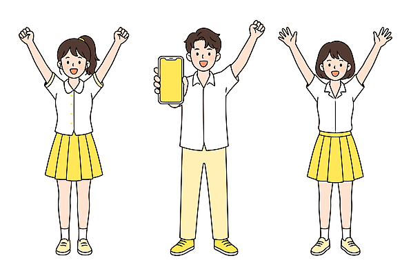 학생 손 교복 일러스트 협력 웃음 들기 사람 일상 여름 친구 스마트폰 학습 청춘 기쁨 보여주기 국내일러스트 AI파일 옷 계절 교육 감정 컨셉 관계 모션 표정 라이프 신체부위 핸드폰 스마트기기 파일형식 벡터 생활 전자제품