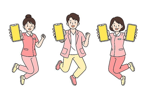 디자인 옷 포즈 일러스트 커뮤니케이션 기술 들기 사람 일상 스마트폰 기쁨 즐거움 보여주기 국내일러스트 AI파일 감정 모션 라이프 핸드폰 스마트기기 파일형식 벡터 생활 전자제품