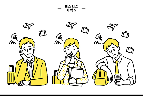 여자 남자 감정 여행 생각 가방 일러스트 스트레스 비행기 피곤 사무실 여행가방 직장인 지루함 걱정 출장 준비 그림 문서 국내일러스트 AI파일 직업 잡화 컨셉 비즈니스 항공교통 대중교통 사람 파일형식 벡터 교통수단 교통