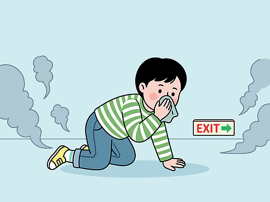 손 어린이 일러스트 표시 바닥 안전 줄무늬 입 수비 연기 탈출 기어가기 위급 위기 국내일러스트 AI파일 컨셉 무늬 모션 사람 신체부위 파일형식 벡터