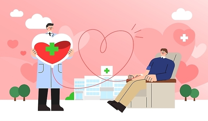 남자 일러스트 의학 건강 병원 치료 환자 의사 하트 도움 전문직 헌혈 기부 국내일러스트 AI파일 모양 직업 캠페인 컨셉 사람 의료진 봉사 파일형식 벡터