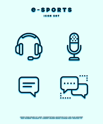디자인 말풍선 일러스트 운동선수 대화 컴퓨터 세트 헤드셋 게임 마이크 소통 e스포츠 국내일러스트 AI파일 스포츠 음향기기 컨셉 놀이 말하기 전자제품 헤드폰 파일형식 벡터 모션