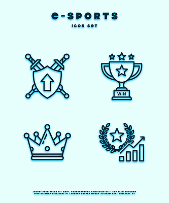 디자인 상징 일러스트 왕관 세트 경쟁 게임 우승 검 트로피 방패 월계수 스타일 e스포츠 국내일러스트 AI파일 무기 스포츠 컨셉 놀이 최고 상 파일형식 벡터 상패
