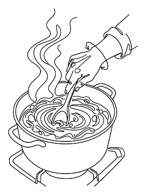 손 음식 라인일러스트 일러스트 재료 요리 주방 숟가락 식사 면류 뜨거움 맛 수프 냄비 김 국수 준비 국 향 요리중 끓이기 국내일러스트 AI파일 컨셉 모션 수저 신체부위 해조류 솥 파일형식 벡터 식기 주방용품 사람 해양식물 생활용품 수중식물 식물 오브젝트