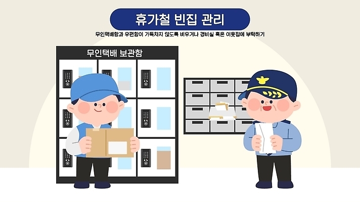 남자 일러스트 관리 설명 안전 우체통 우편물 택배 보관함 경비원 주의사항 휴가철 무인택배 국내일러스트 AI파일 직업 모션 휴가 주의 사람 운송업 무인기계 파일형식 벡터 산업