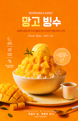 템플릿 디저트 여름음식 여름 상점 우유 신선 달콤 시원함 빙수 망고 망고빙수 제철음식 이미지템플릿 AI파일 계절 음식 유제품 맛 열대과일 제철 파일형식 벡터 컨셉 과일