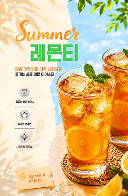 템플릿 음료 자연 물 여름 햇빛 카페 시원함 레몬티 제철음식 이미지템플릿 AI파일 자연요소 계절 음식 빛 상점 생태계 제철 파일형식 벡터