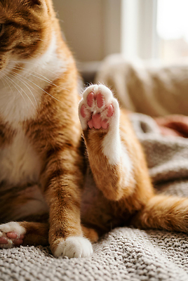JPG 동물 편집이미지 포즈 털 실내 반려동물 귀여움 고양이 편안함 담요 코리아숏헤어 편집실사 AI포토 AI콘텐츠 컨셉 포유류 내부 감각 CG 파일형식