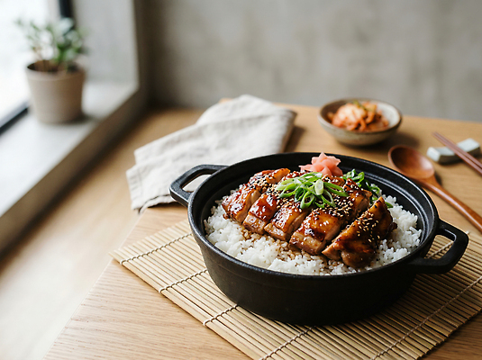 JPG 편집이미지 그릇 음식 젓가락 밥 김치 수저 요리 식사 닭고기 고명 솥 덮밥 식사준비 편집실사 AI포토 AI콘텐츠 식기 한식 주방용품 육류 CG 준비 파일형식 생활용품 식재료 오브젝트