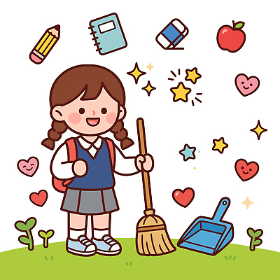 옷 별 초등학생 운동화 가방 일러스트 학교 놀이 미소 웃음 소녀 잔디 연필 공책 도구 하트 사과 청소 입학 국내일러스트 AI파일 자연요소 모양 식물 학생 잡화 여자 교육 어린이 신발 과일 문구용품 학용품 표정 사람 필기구 파일형식 벡터 오브젝트