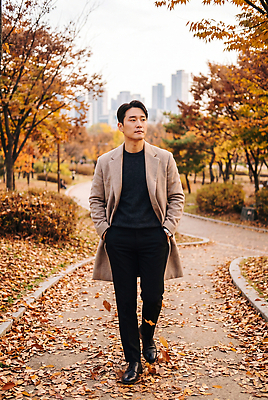 JPG 편집이미지 공원 남자 길 여유 자연 나뭇잎 풍경 걷기 산책 가을 도시 오후 의료성형뷰티 편집실사 AI인물포토 AI콘텐츠 계절 공공시설 감정 잎 모션 휴식 사람 CG 생태계 파일형식 AI포토 식물 컨셉 시설