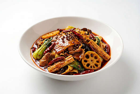 JPG 편집이미지 채소 요리 식사 소고기 양념 맛 매움 볶음 마라샹궈 마라 편집실사 AI포토 AI콘텐츠 음식 컨셉 육류 중식 CG 파일형식 식재료