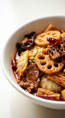 JPG 편집이미지 그릇 채소 육류 요리 식사 양념 맛 해산물 매움 연근 마라샹궈 마라 편집실사 AI포토 AI콘텐츠 식기 컨셉 식재료 중식 CG 파일형식 음식