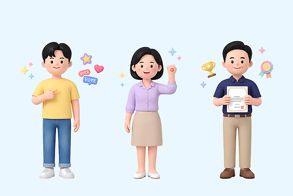 캐릭터 손 컨셉 모션 말하기 3D 우승 선거 민주주의 디지털합성 파일형식 투표 상패 손가락 주먹 소통 중요성 이벤트 참여 대화 디자인 창작 그림 PSD 편집3D 3D캐릭터 편집이미지 사람 지방선거