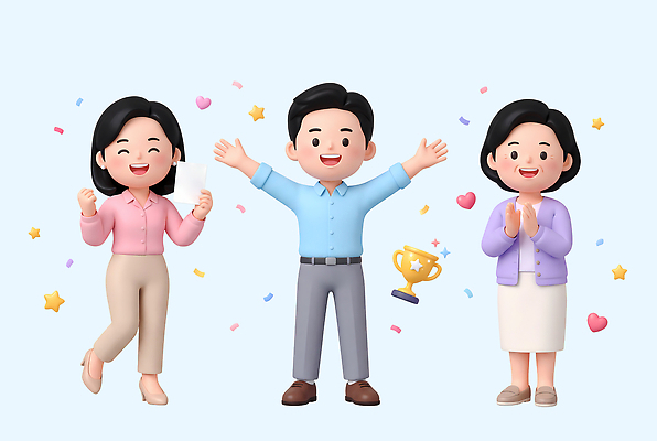 캐릭터 감정 다수 컨셉 모션 놀이 표정 사람 손짓 이벤트 3D 선거 민주주의 상 상패 디지털합성 파일형식 축하 기쁨 트로피 여러명 행복 웃음 손흔들기 박수 파티 세명 기념일 성공 즐거움 놀이터 PSD 편집3D 3D캐릭터 편집이미지 지방선거