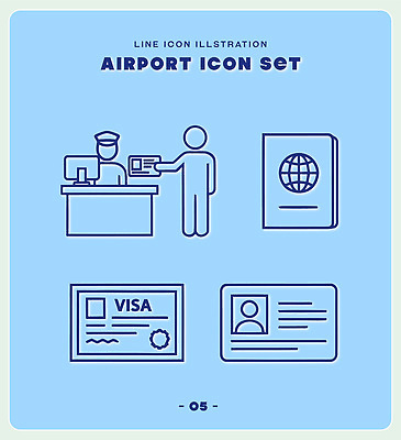 여행 이동 일러스트 공항 도착 직원 확인 서비스 출발 여권 승객 시스템 비자 신분증 체크인 국내일러스트 AI파일 컨셉 교통시설 증명서 파일형식 벡터 교통 시설