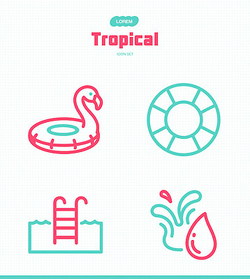 디자인 일러스트 사다리 놀이 수영장 물 여름 수영 물방울 튜브 트로피컬아트 플라밍고튜브 국내일러스트 AI파일 자연요소 계절 도구 수상스포츠 그림 파일형식 벡터 스포츠
