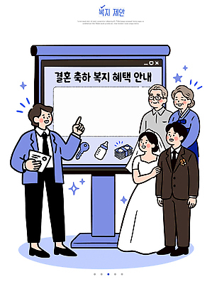 커플 신랑 결혼 인터넷 일러스트 가족 결혼식 안내 이벤트 여러명 기쁨 정보 발표 사회복지 복지 서비스 설명회 지원 프로그램 혜택 국내일러스트 AI파일 감정 다수 관계 사람 사회이슈 파일형식 벡터 컨셉