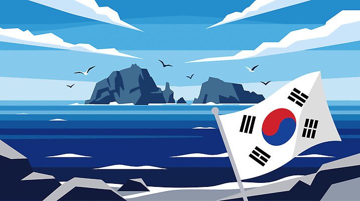 바다 섬 일러스트 자연 조류 하늘 한국 풍경 국기 태극기 독도 독도는우리땅 풍경화 독도의날 국내일러스트 AI파일 동물 아시아 그림 생태계 파일형식 벡터 법정기념일 기념일 나라 이벤트