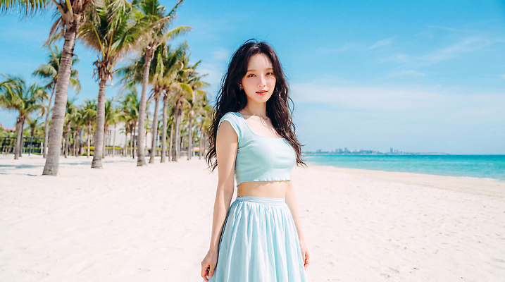 JPG 편집이미지 여자 패션 바다 여행 하늘색 자연 하늘 바람 해변 일상 여름 야자수 산책 의료성형뷰티 편집실사 AI인물포토 AI콘텐츠 자연요소 나무 계절 날씨 휴식 사람 라이프 파란색 CG 생태계 파일형식 AI포토 식물 컬러 컨셉 생활