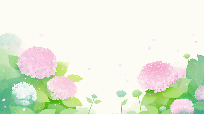 JPG 식물 디자인 계절 꽃잎 잎 꽃백그라운드 일러스트 자연 수채화 봄 그림 화사함 수국 싱그러움 국내일러스트 AI일러스트 AI콘텐츠 꽃 백그라운드 컨셉 생태계 파일형식